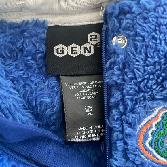 NWOT Florida Gators Game Nap Teddy Fleece Bunting Full-Zip Sleeper - Royal/Gray - Picture 4 of 6